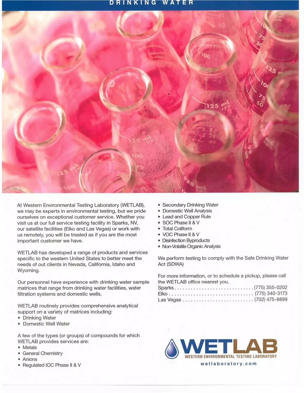 Page 1 of 2, WETLAB Drinking Water