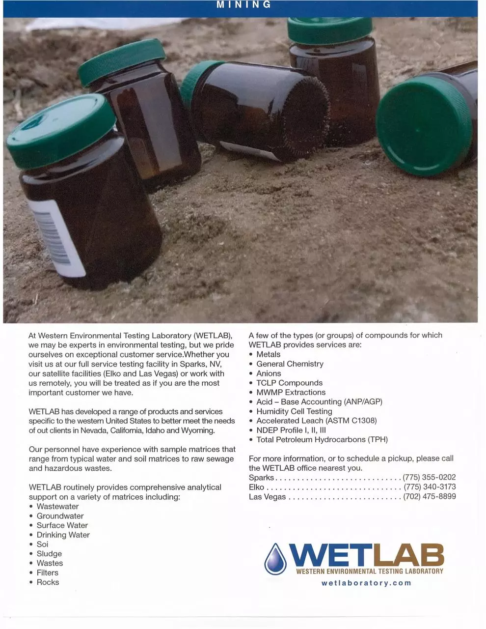 Page 1 of 1, WETLAB Mining