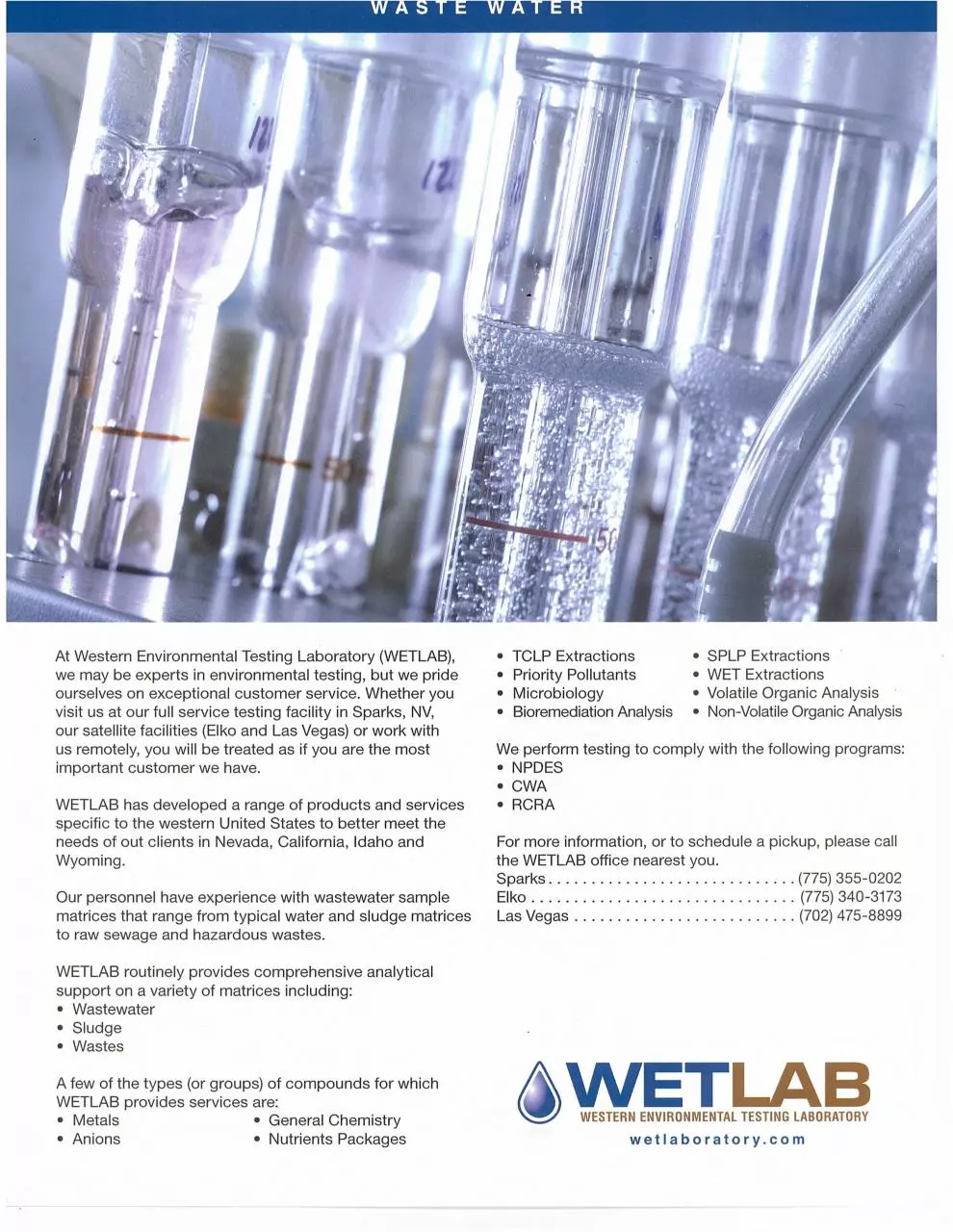 Page 1 of 2, WETLAB Wastewater
