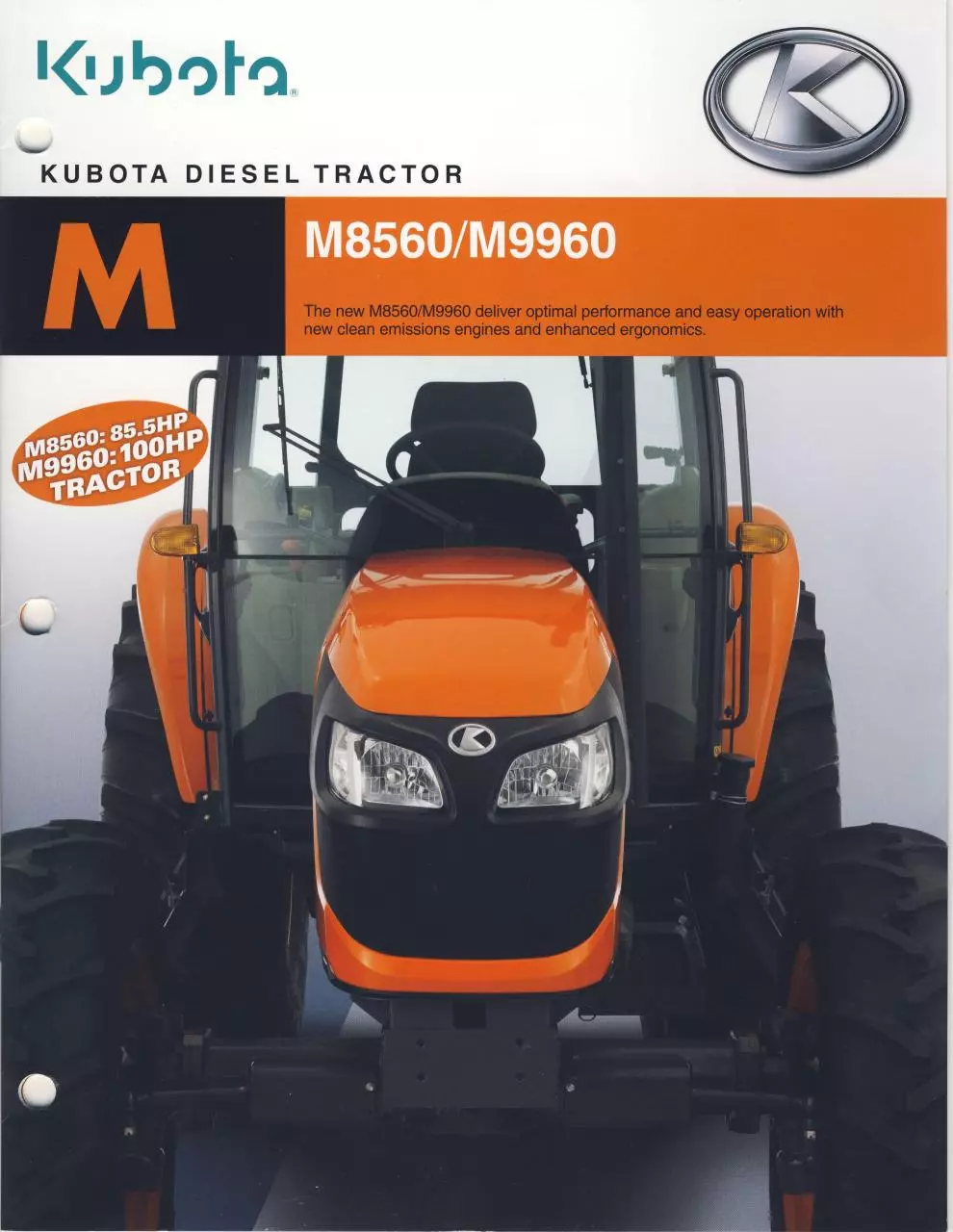 Page 1 of 16, Kubota New Tier Euro IV M60 Series M 8560 and M 9960 Brochure