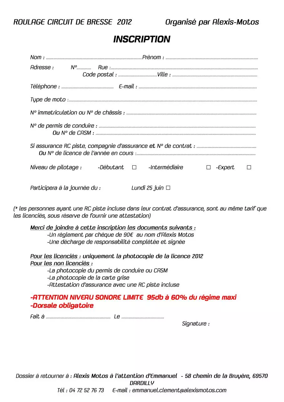 Page 1 of 1, inscription 2012 Alexis Motos