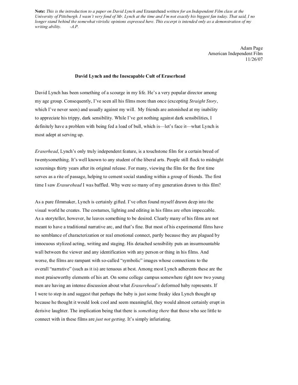 Document preview - DavidLynch.pdf - Page 1/1