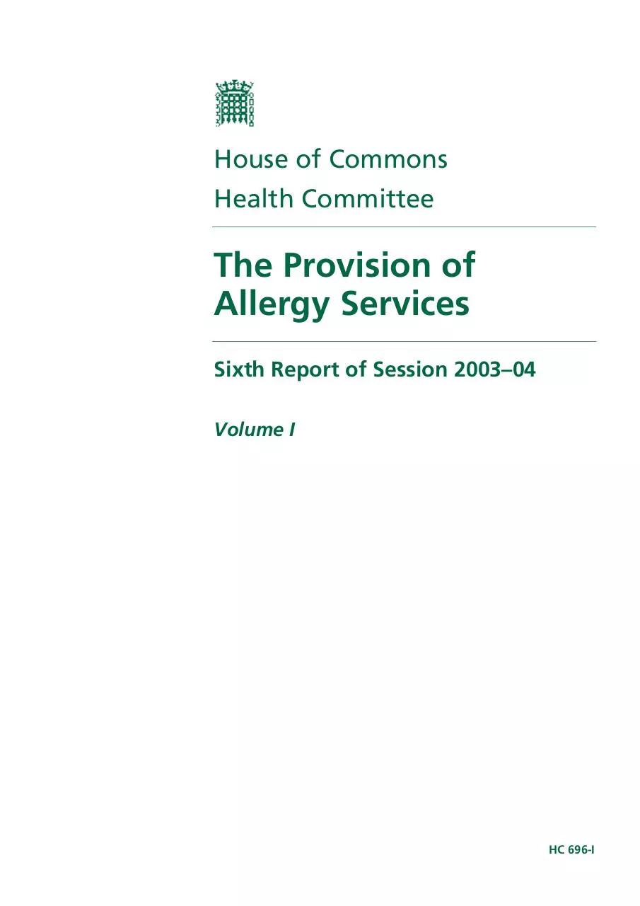 Page 1 of 74, provision of allergy services