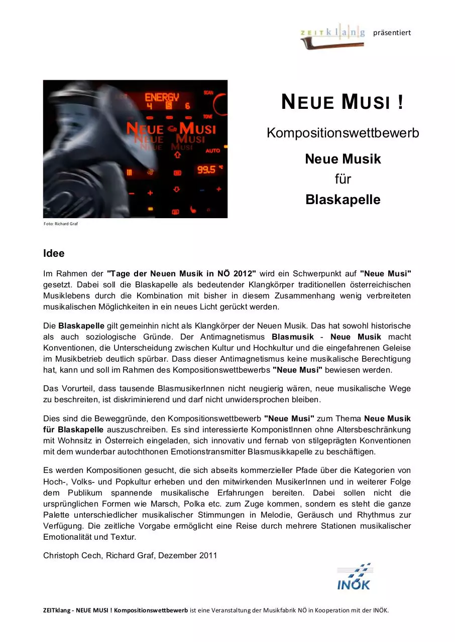 Page 1 of 4, Kompositionswettbewerb Blasmusik Ausschreibung