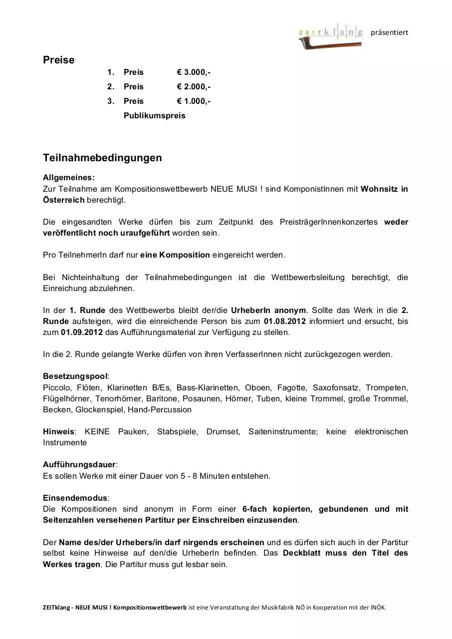 Page 2 of 4, Kompositionswettbewerb Blasmusik Ausschreibung
