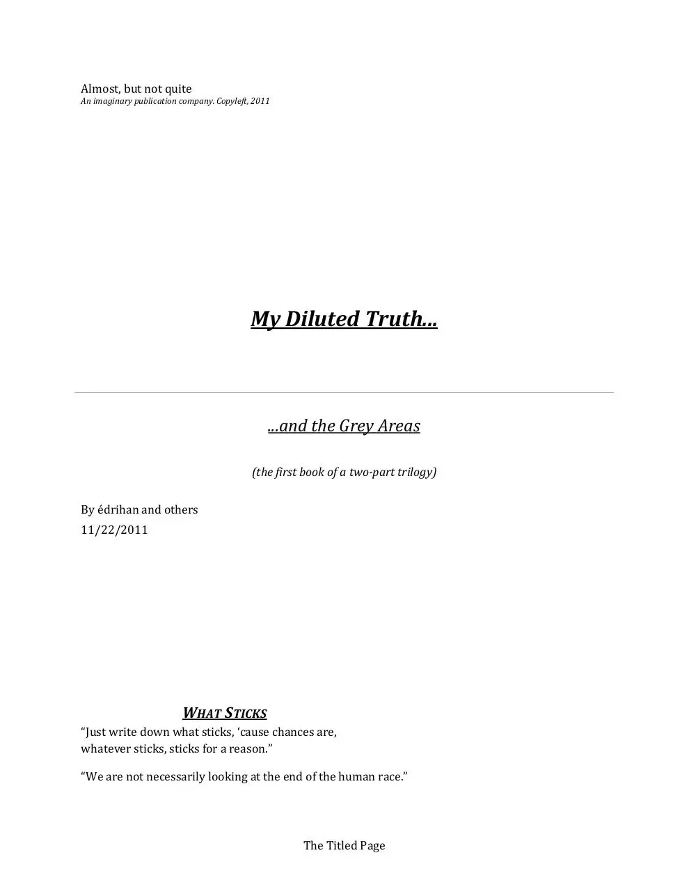 Page 1 of 42, Diluted Truth0