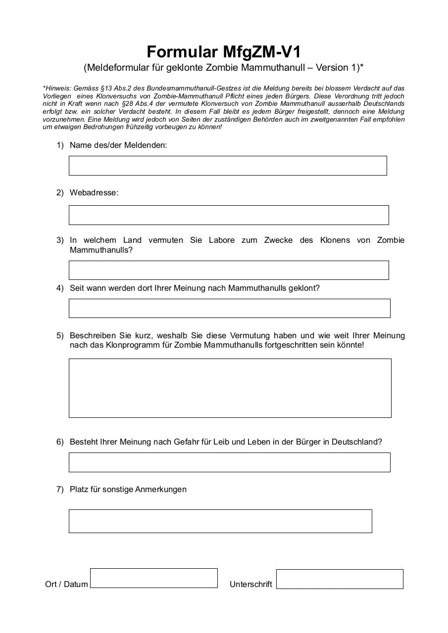 Page 1 of 1, Mammuthanull Meldeormular