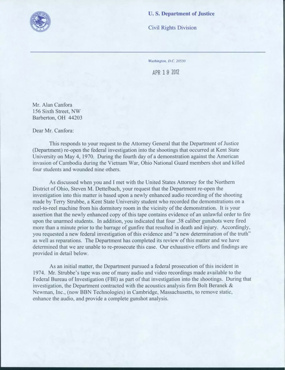 Page 1 of 5, MPNews Kent State Letter