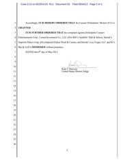 Page 2, 55 Order Dismissing Caesars