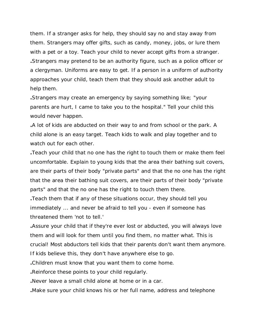Page 2 of 3, Report 6 What Parents Can Do To Keep Children Safe