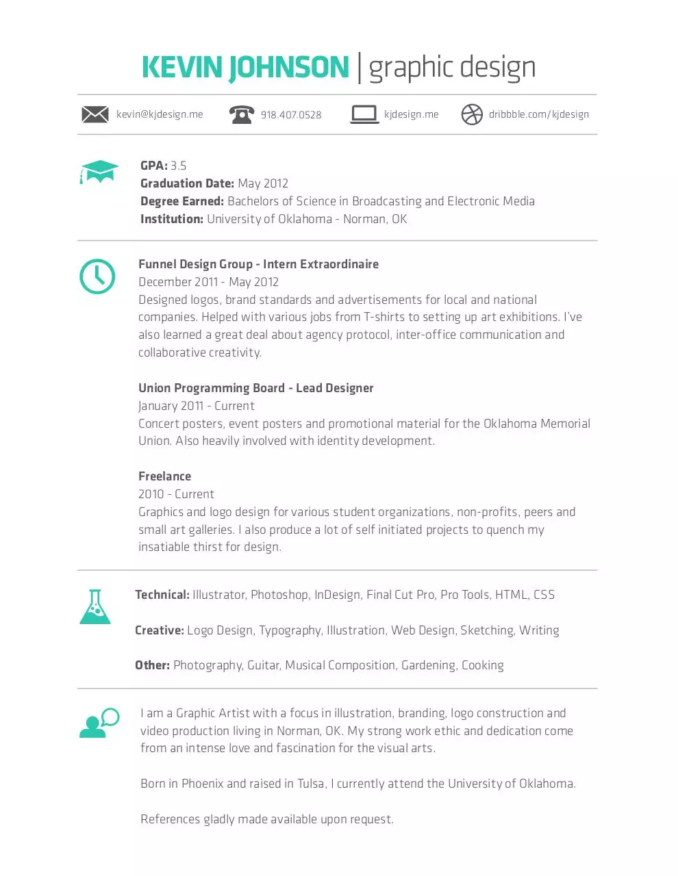 Page 1 of 1, KJ Resume