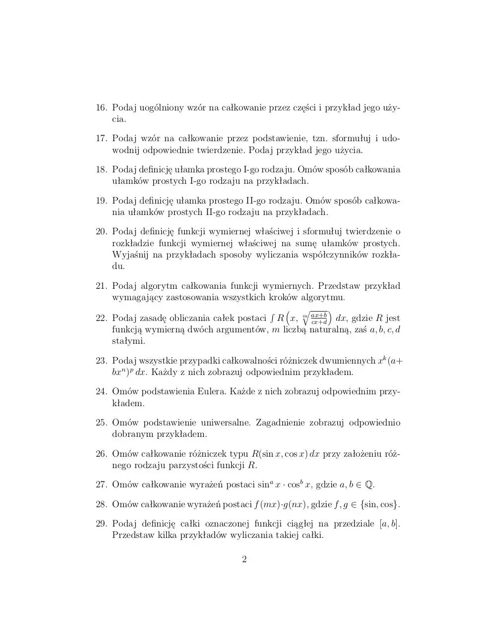 Page 2 of 5, pytania egzaminacyjne