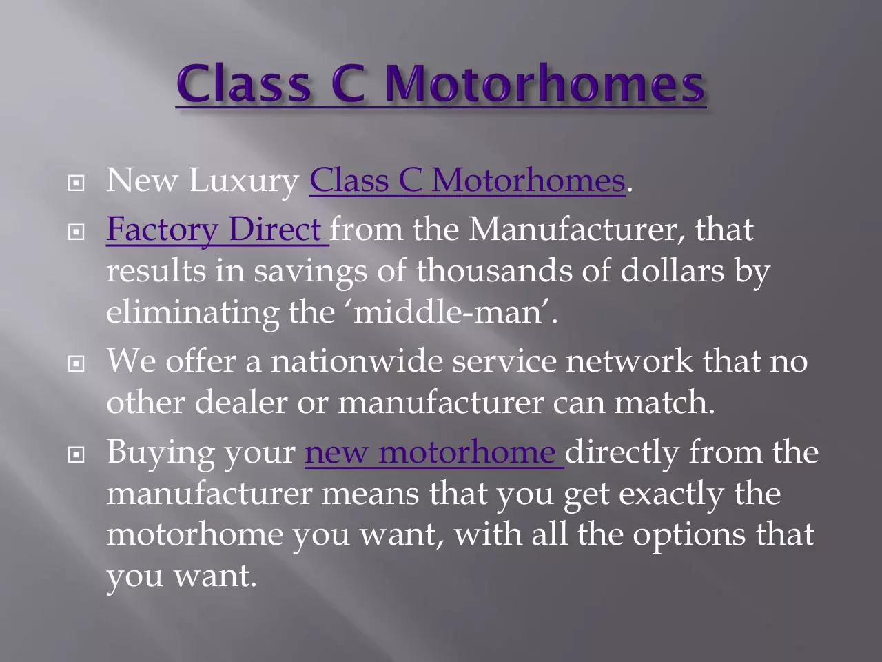 Page 3 of 17, ClassCMotorhomesPresentation