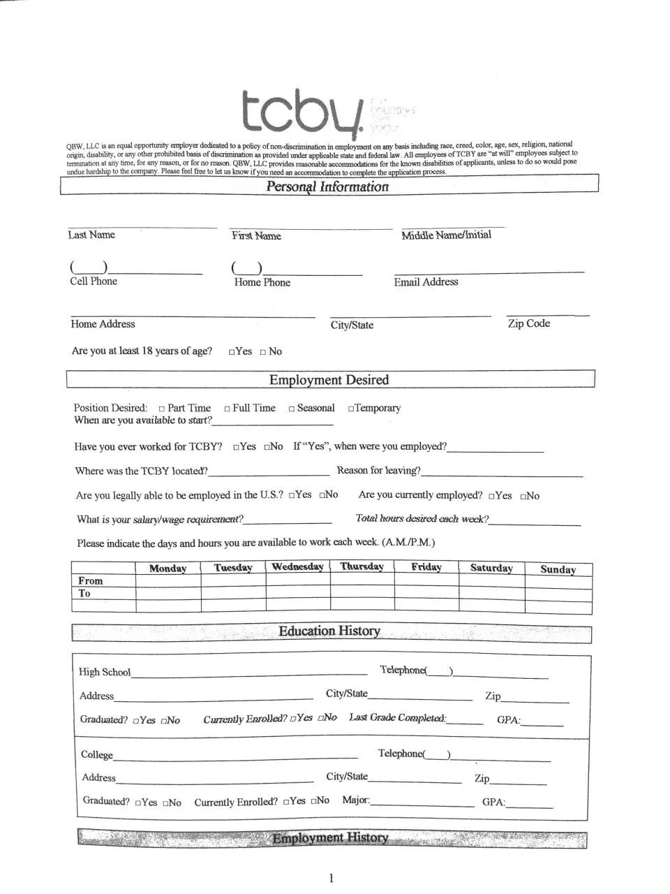 Page 1 of 4, TCBY APP Final