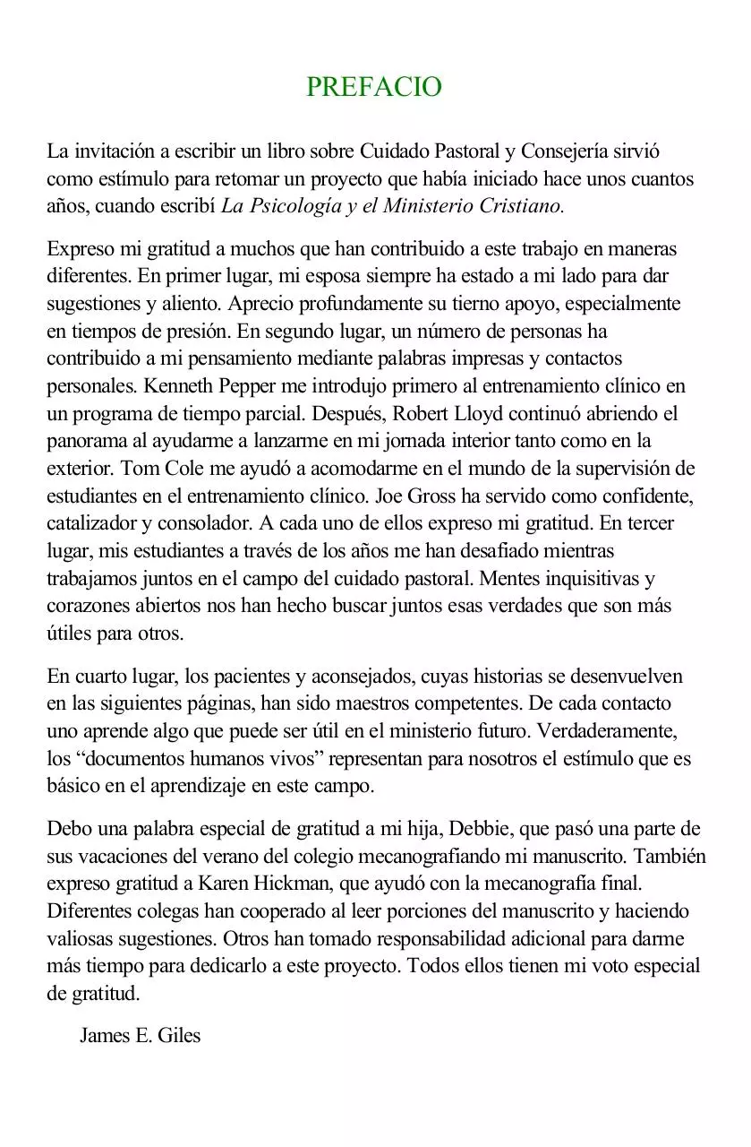 Page 5 of 234, El Ministerio del Pastor consejero James.E. Giles