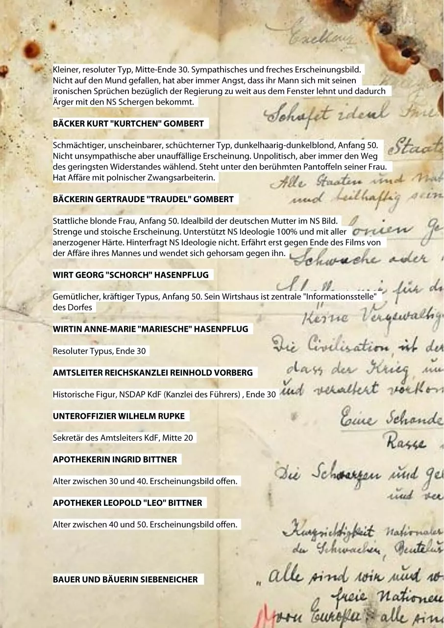 Page 3 of 4, Liebesbrief an Hitler Rollenbeschreibungen