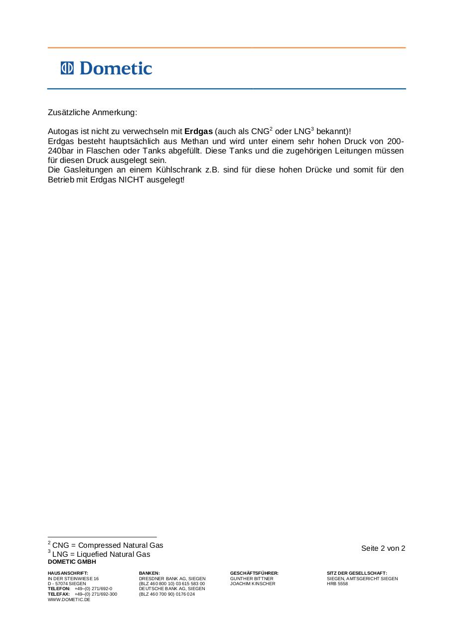 Document preview DOMETIC GmbH - Technische ErlÃ¤uterungen zum Gebrauch von LPG.pdf - page 2/2