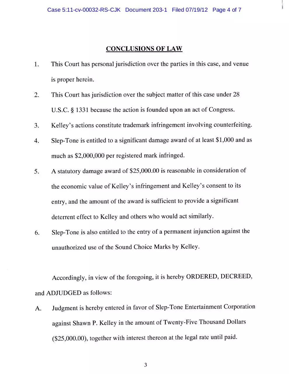 Page 4 of 7, Panama 203.1 Consent Judgment Shawn P. Kelley