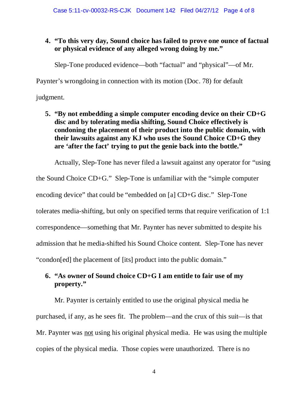 Panama 142 Opposition to Paynter Motion to Dismiss.pdf - page 4/8