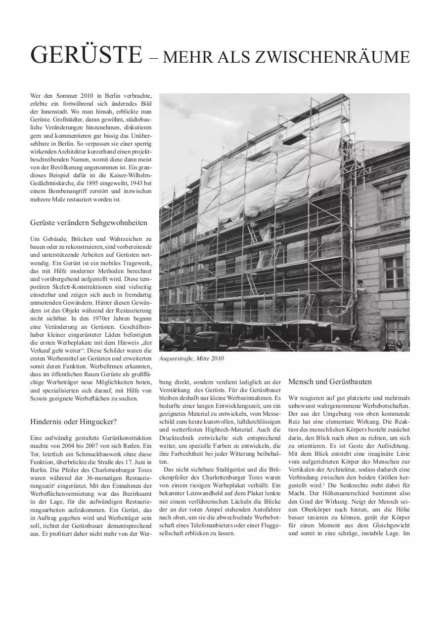 Page 1 of 4, Gerueste mehr als Zwischenraeume