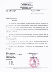 Page 2, lettre de reerciement