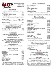 Cafe at java menu 2012