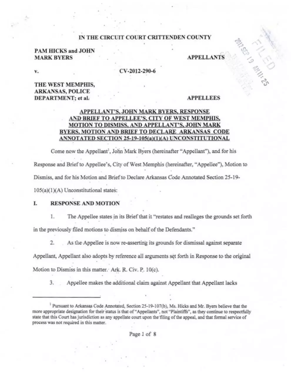 Page 1 of 19, MTD Response JMB FM