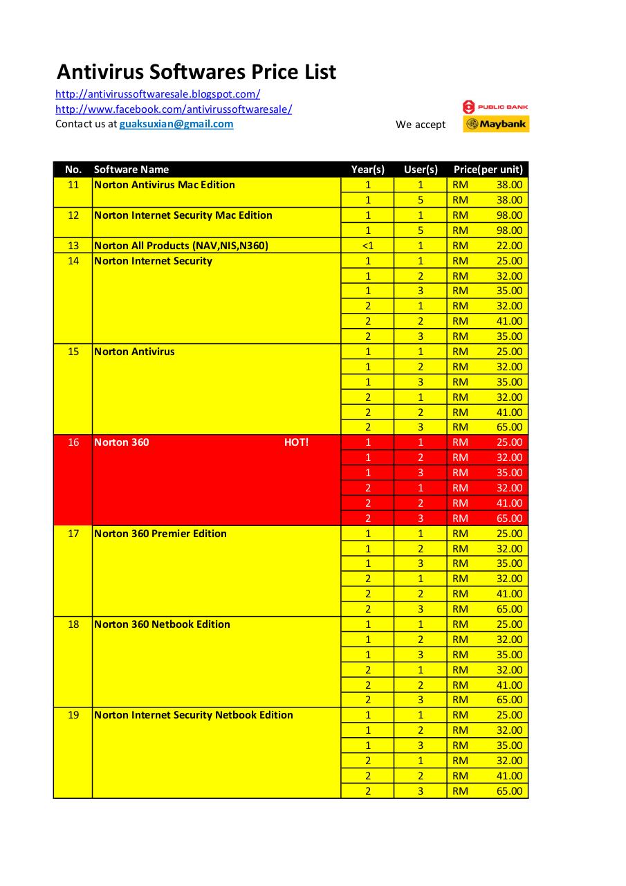 Document preview Computer Security Software Price List.pdf - page 2/2