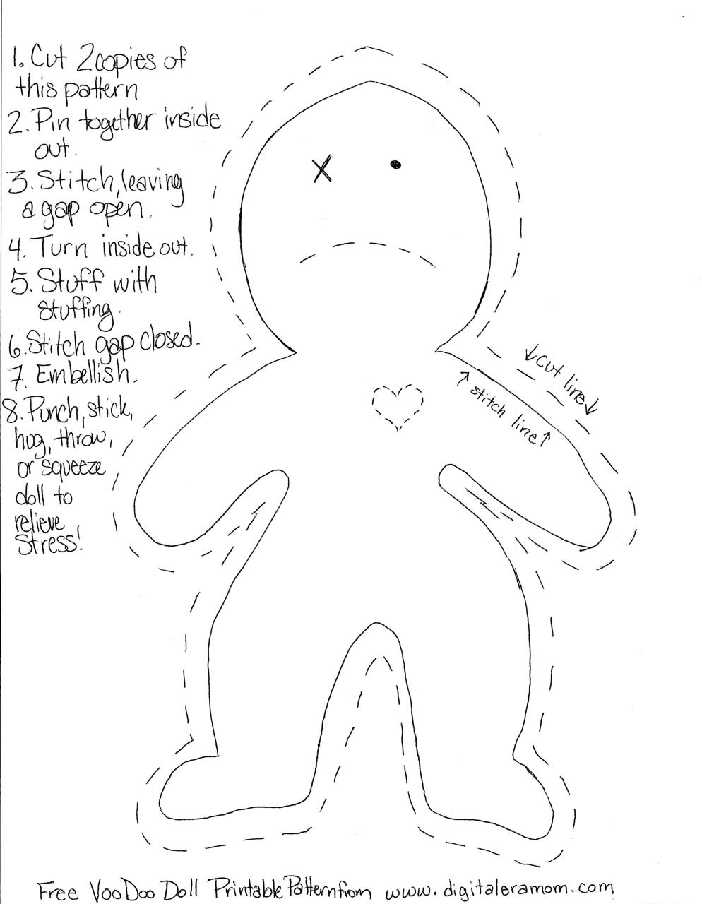Document preview VooDoo Doll Free Printable Pattern.pdf - page 1/1