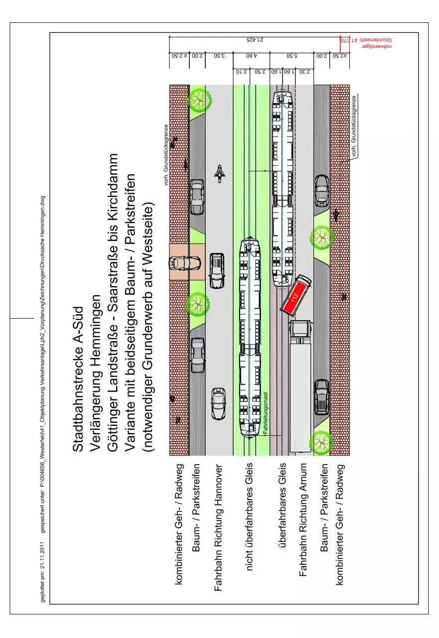 Page 1 of 1, A2 Abschnitt Saarstr Kirchdamm