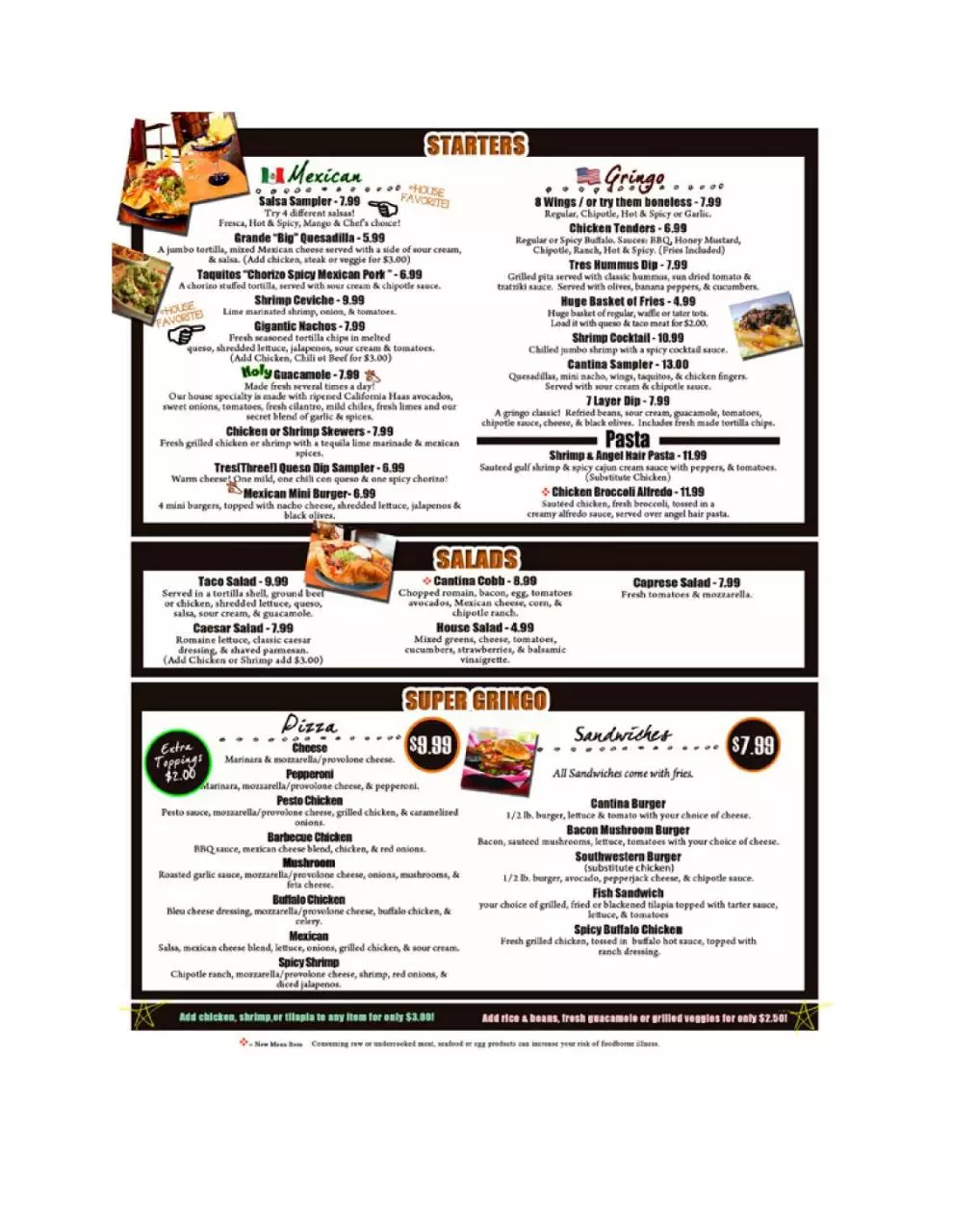 Page 1 of 1, Menu