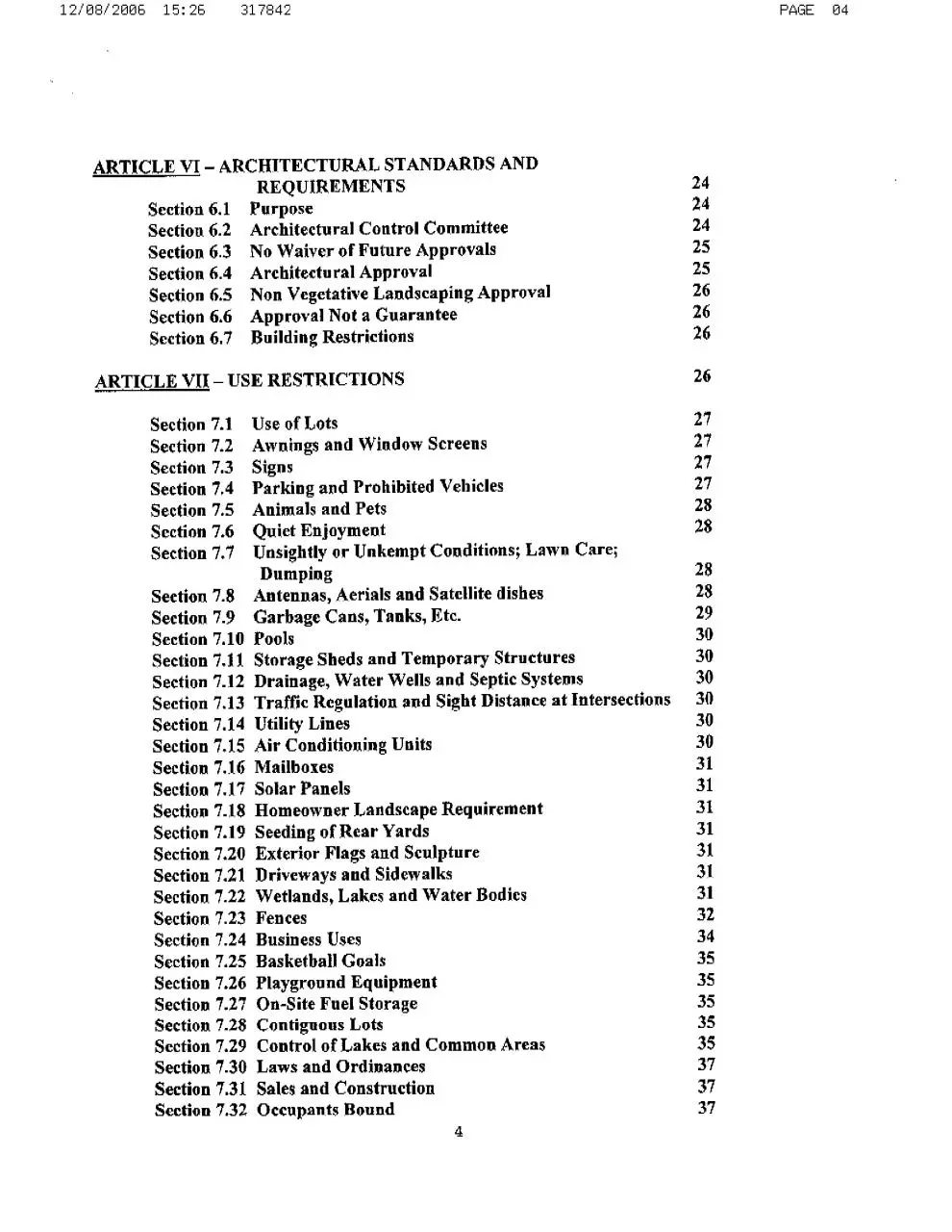 Page 4 of 44, HC Covenants