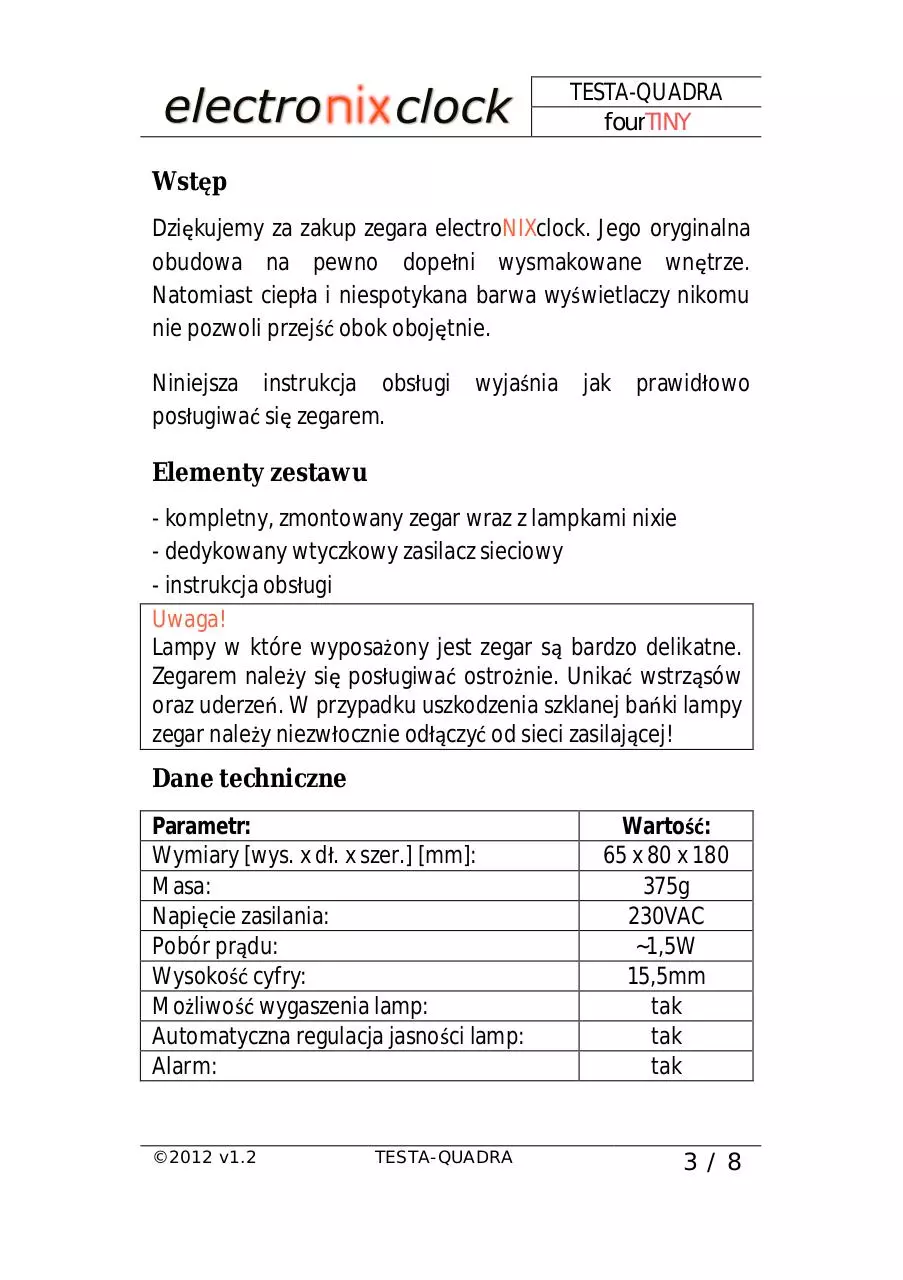 Page 3 of 8, Instrukcja ONLINE fourTINY v1.2
