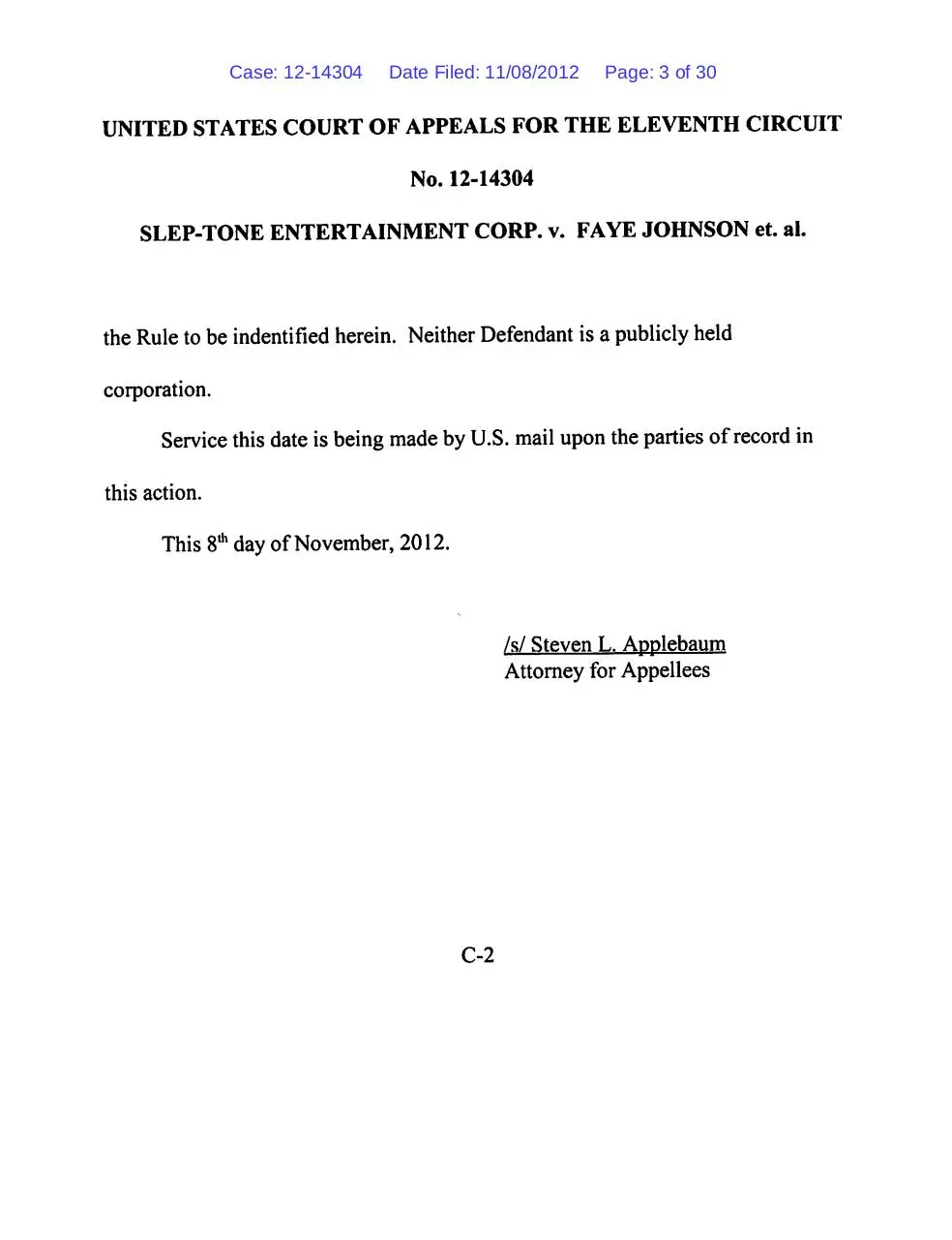 Page 3 of 30, Answering 11th circuit brief