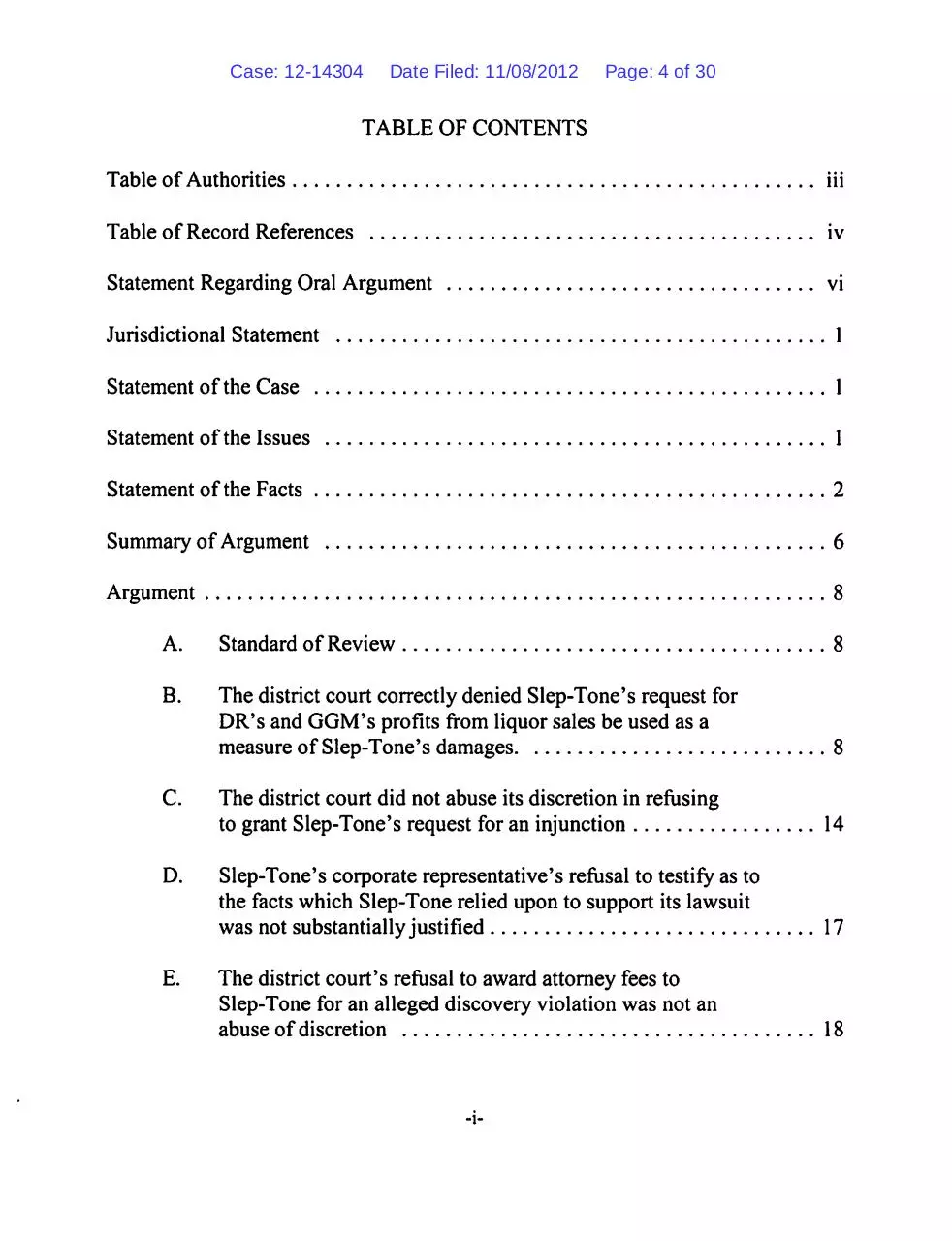 Page 4 of 30, Answering 11th circuit brief