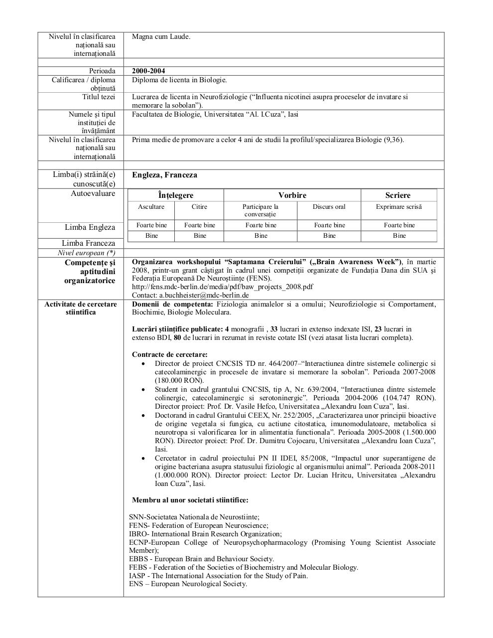 Document preview Ciobica Alin CV.pdf - page 2/5