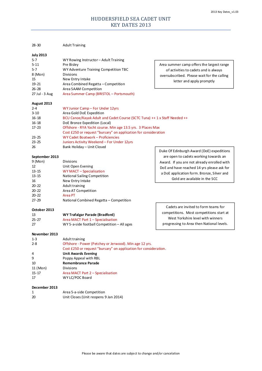 Document preview SCC 2013 Key Dates_v1.03.pdf - page 2/2