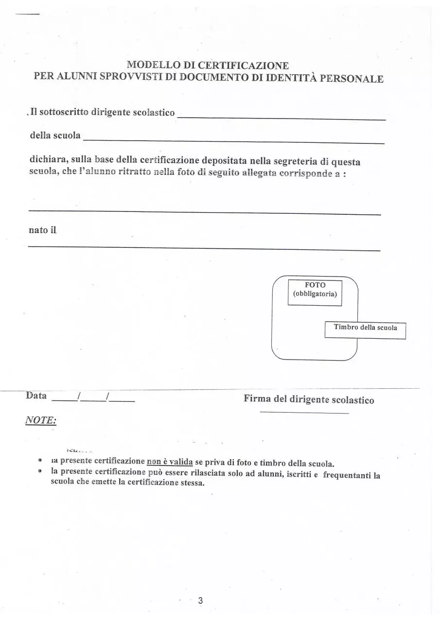 Page 1 of 1, CERTIFICATO DI FREQUENZA