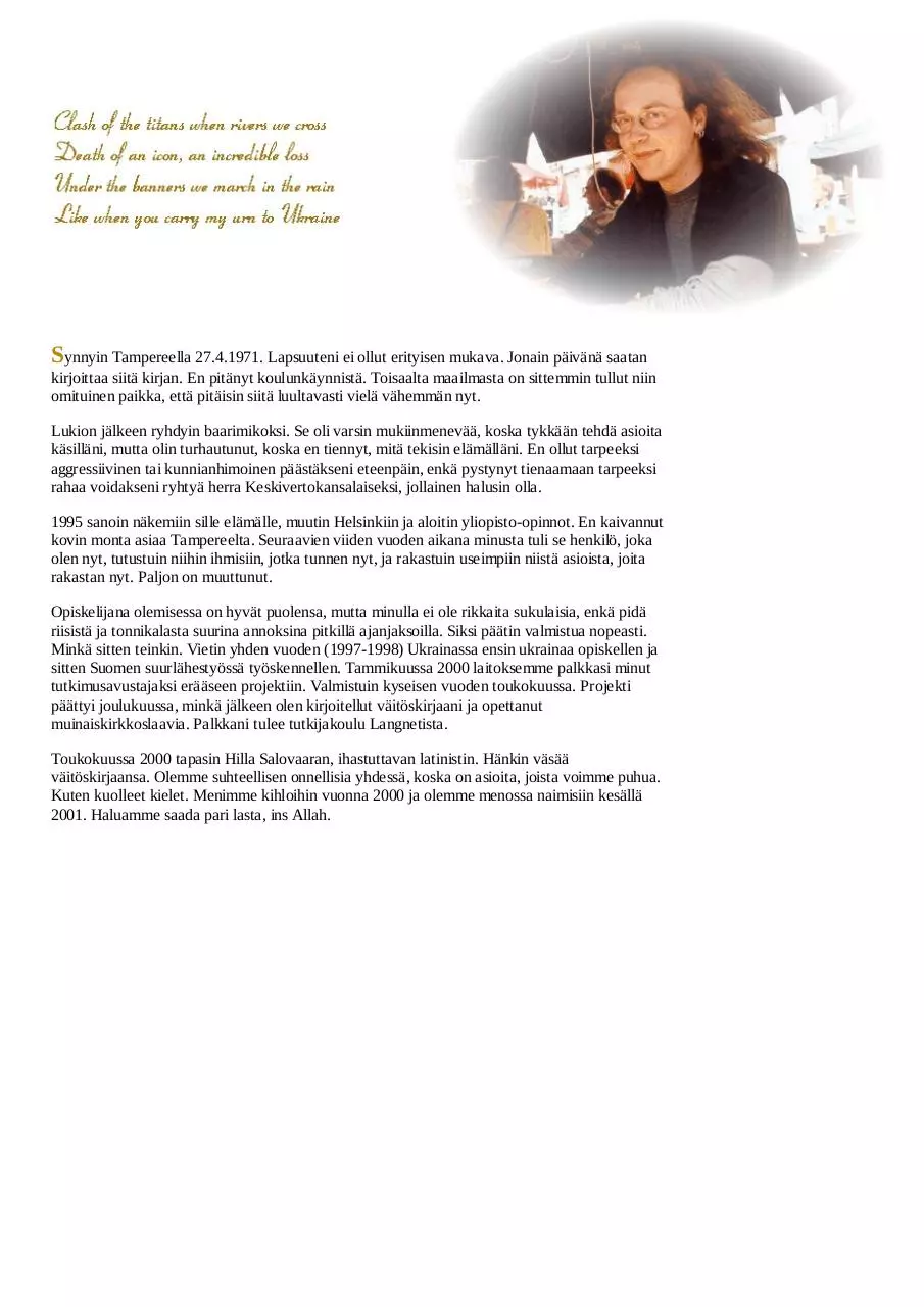 Page 1 of 1, jussi.halla aho.com Henkilökohtaista captured 26.01.2002