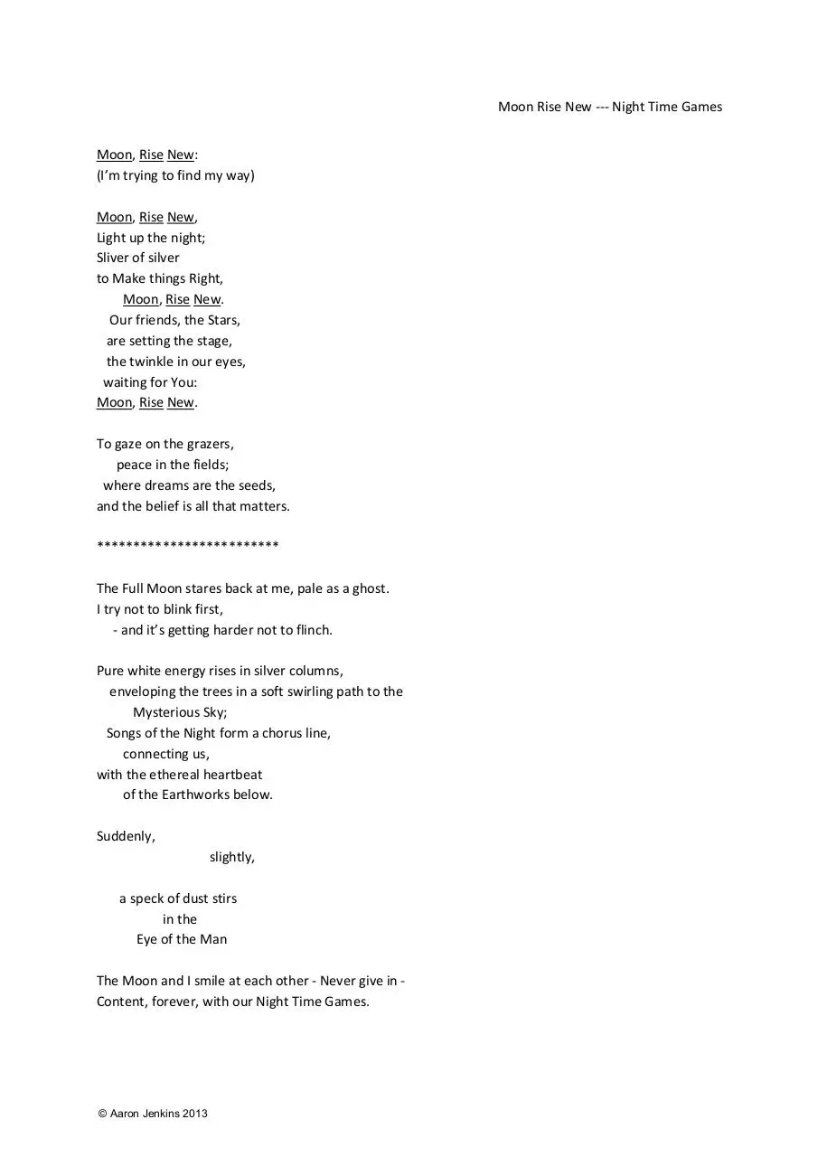 Page 1 of 1, Moon Rise New Night Time Games