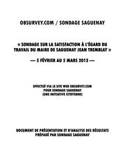 Page 1, SondageObsurveySondageSaguenay