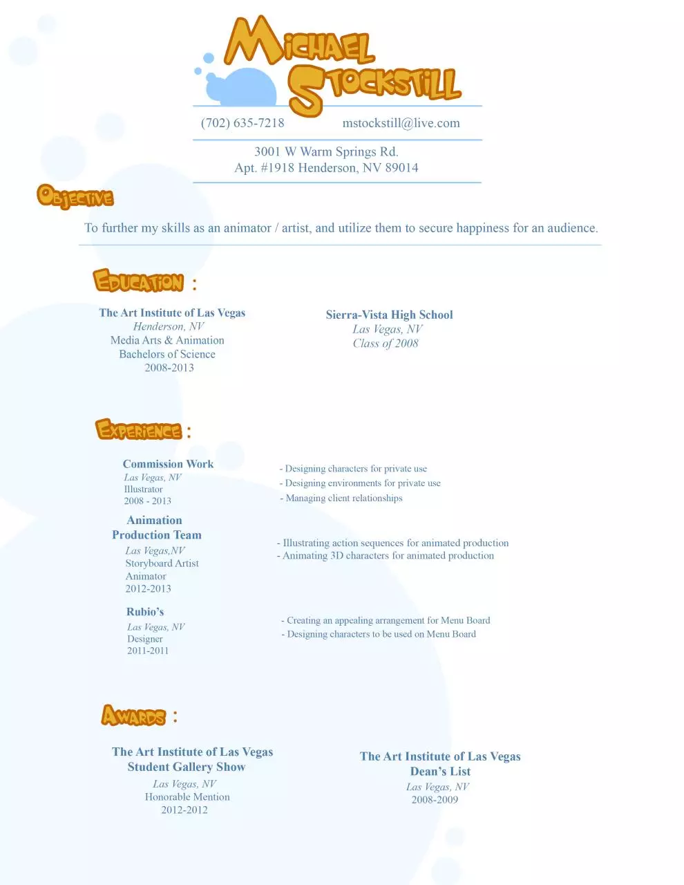 Page 1 of 2, Resume