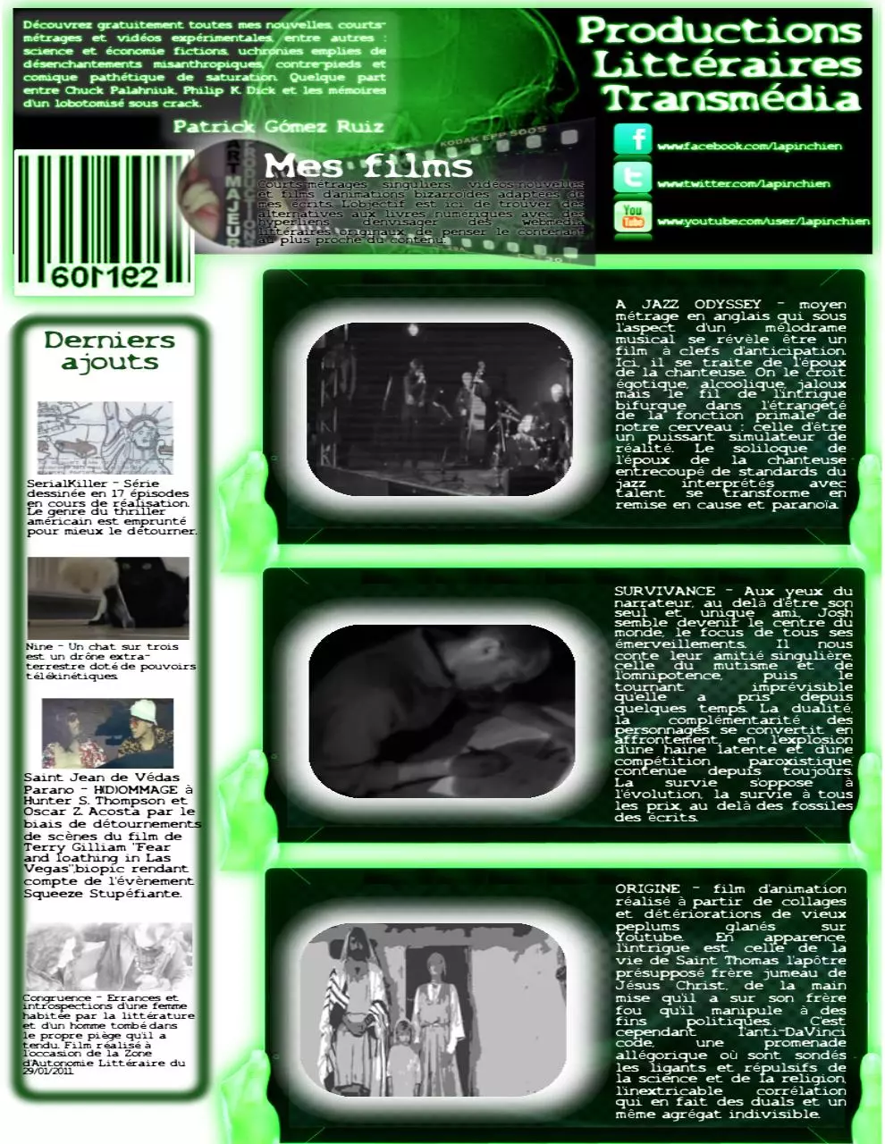 Page 2 of 3, travaux transmedia de Patrick GOMEZ RUIZ