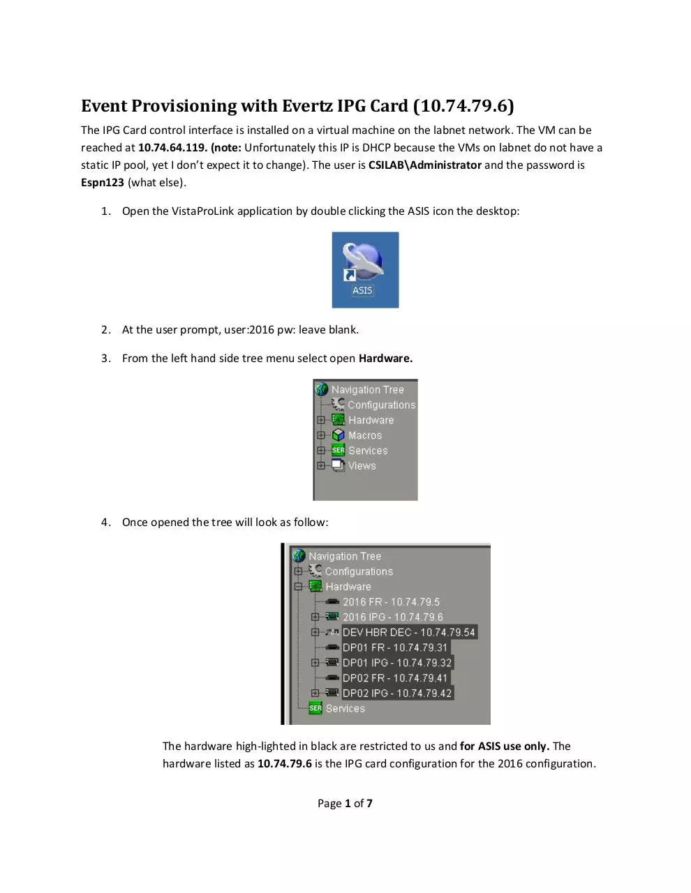 Page 1 of 7, Video Provisioning v3