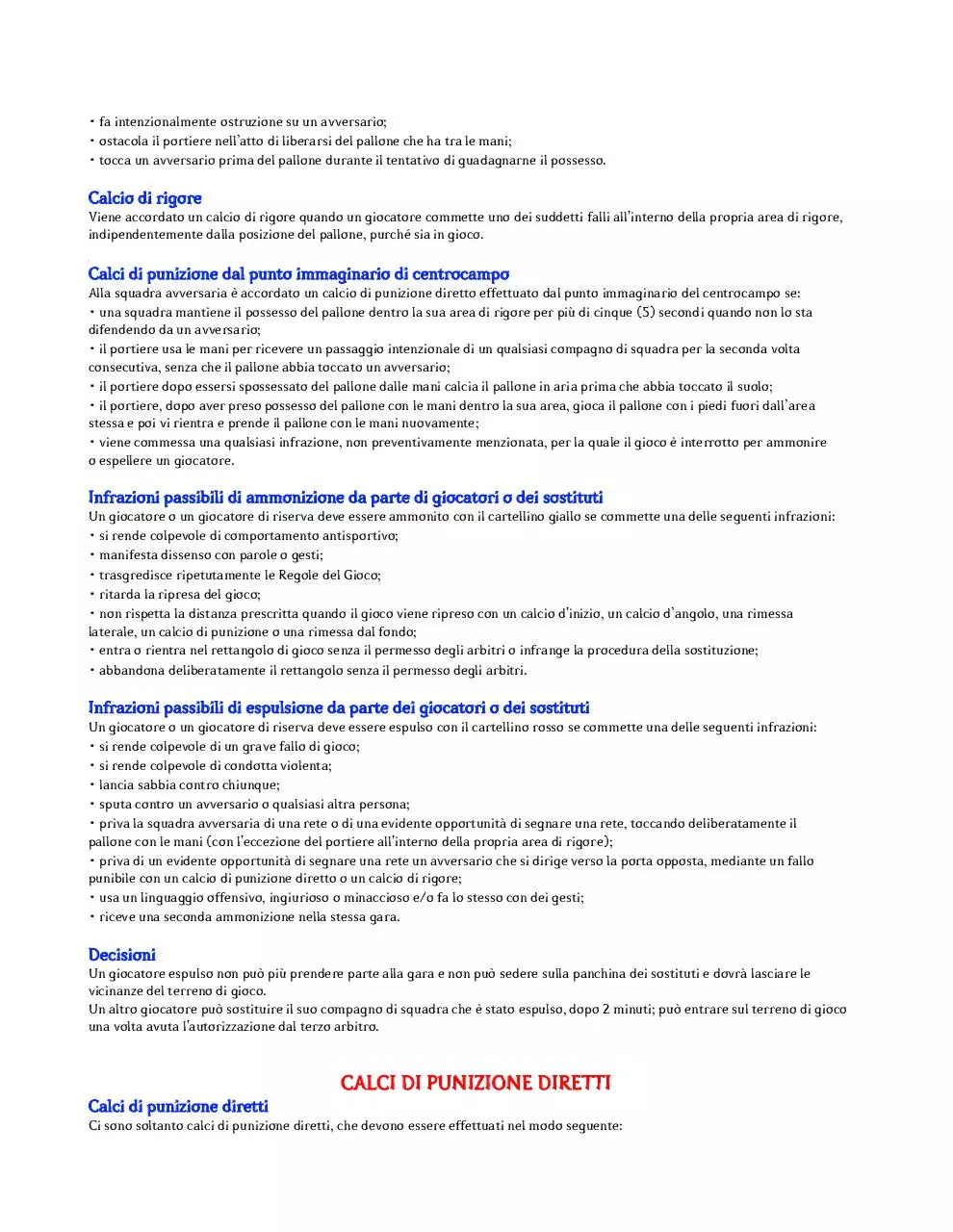 Page 3 of 5, REGOLAMENTO CALCETTO