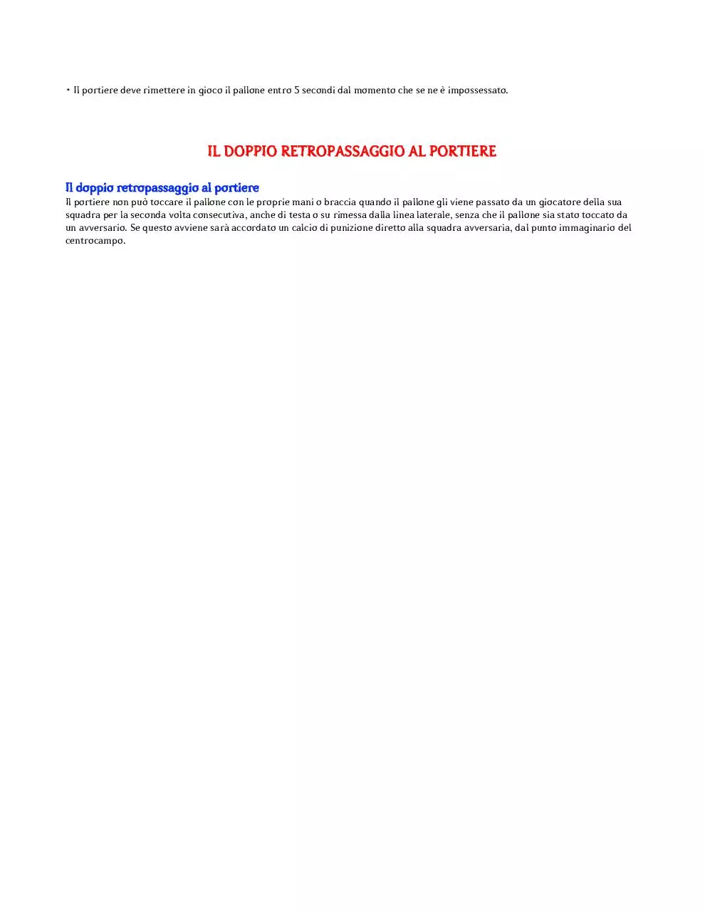 Page 5 of 5, REGOLAMENTO CALCETTO