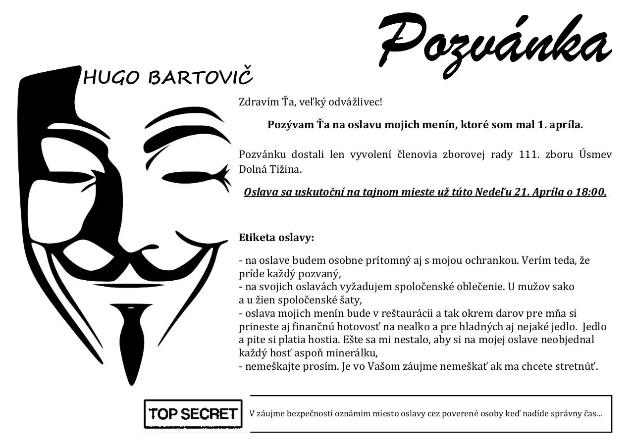 Page 1 of 1, oslava mojich menin