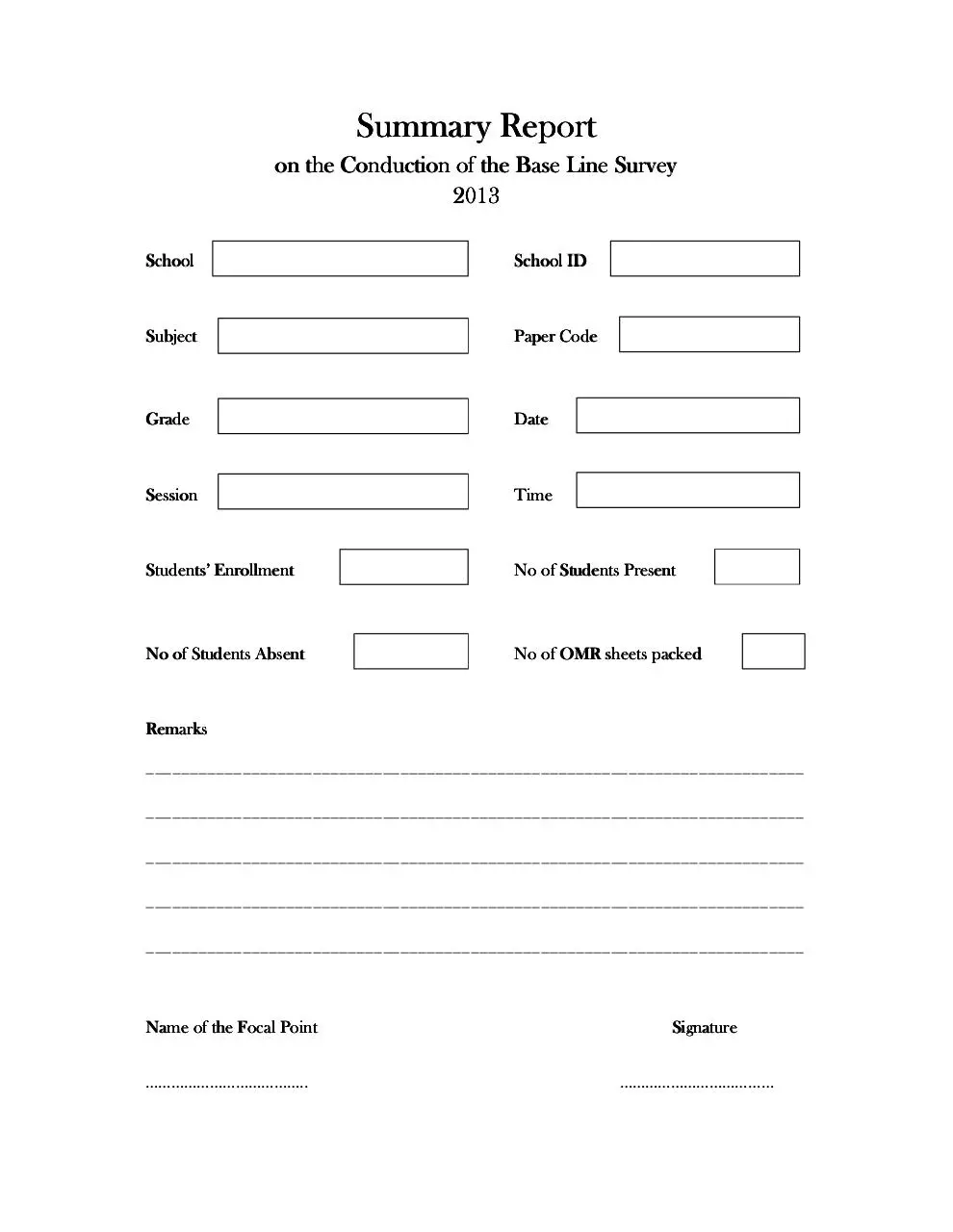 Page 1 of 1, Survey Report