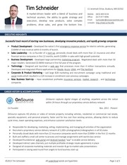 Page 1, Tim Schneider Resume