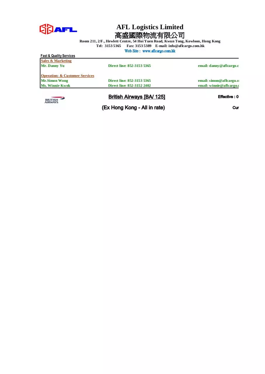 Page 5 of 12, AFL Logistics Limited 2013 05 01